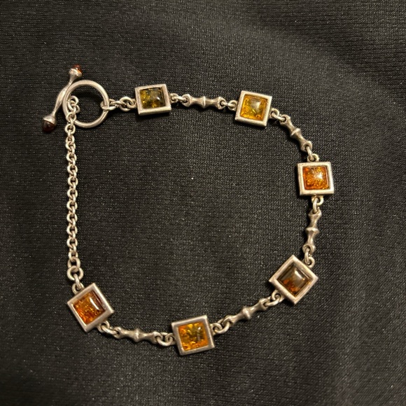 Vintage Sterling Silver 925 Baltic Amber
Women Bracelet -9" - Picture 1 of 13